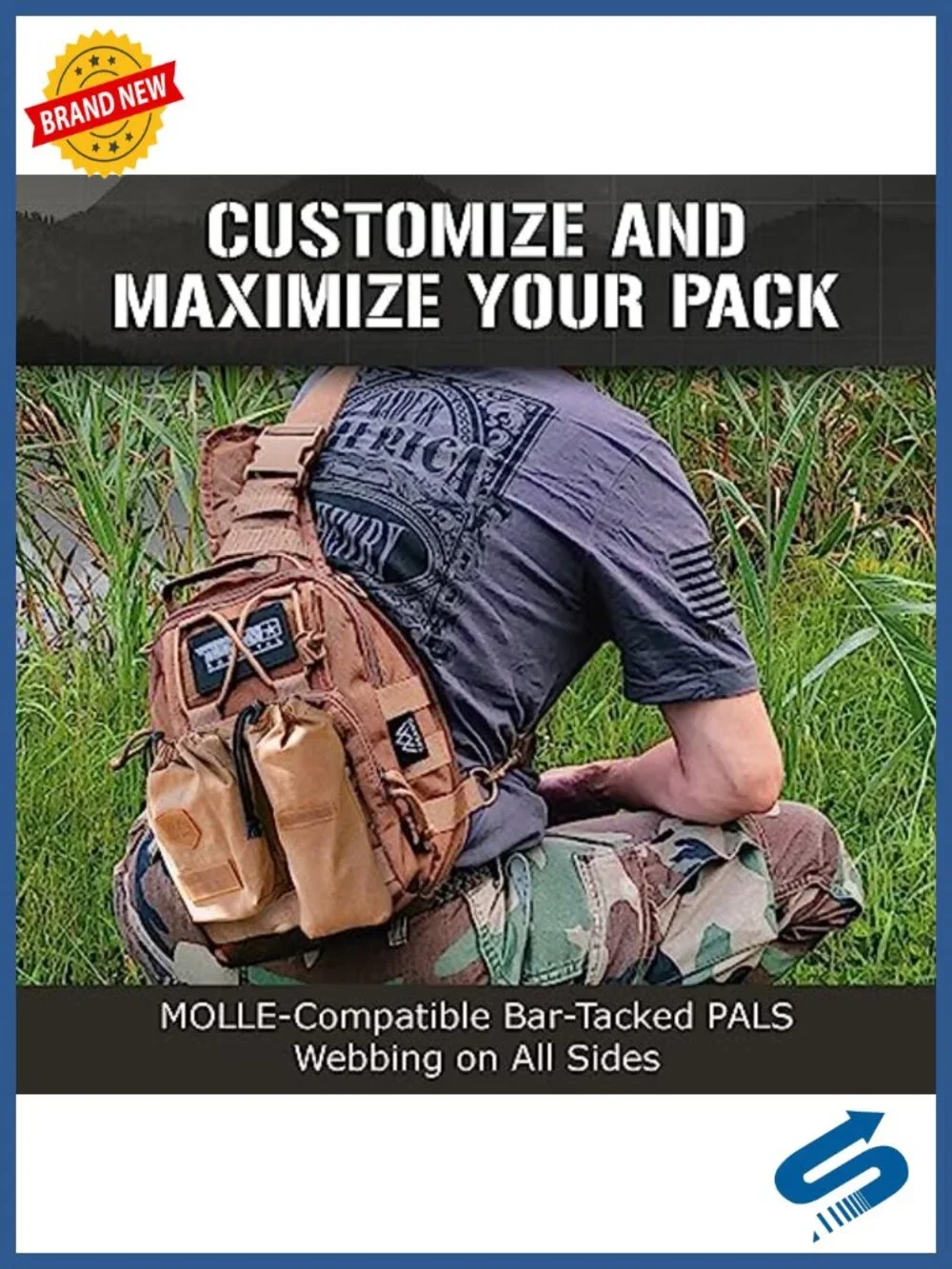 Tactical 10L Crossbody Sling Bag EDC Nylon Shoulder Travel